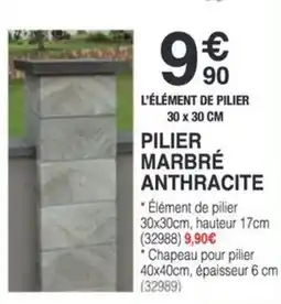 Chretien Matériaux Pilier marbré anthracite offre