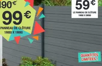 Chretien Matériaux Le panneau de clôture 1m80 x 1m80 offre