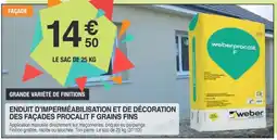 Chretien Matériaux Enduit d'imperméabilisation et de décoration des façades procalit f grains fins offre