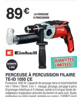 Chretien Matériaux EINHELL Perceuse à percussion filaire te-id 1050 ce offre