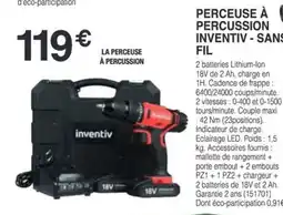 Chretien Matériaux INVENTIV Perceuse à percussion inventiv - sans fil offre