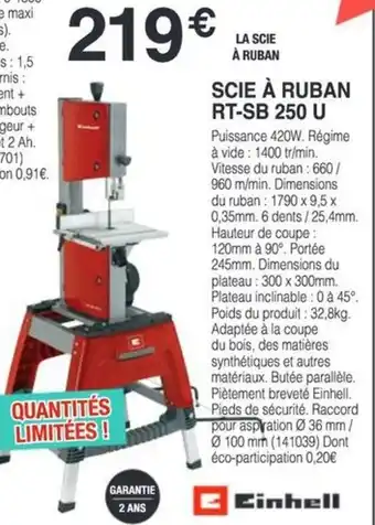 Chretien Matériaux EINHELL Scie à ruban rt-sb 250 u offre