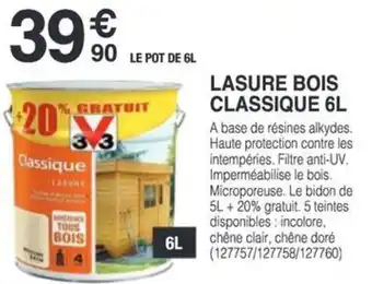 Chretien Matériaux Lasure bois classique offre