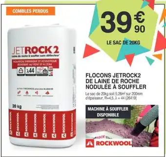 Chretien Matériaux ROCKWOOL Flocons jetrock2 de laine de roche nodulée à souffler offre