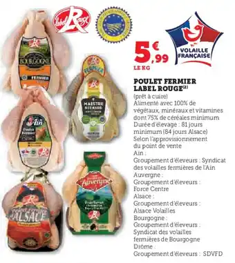 Super U Poulet fermier label rouge offre