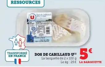 Super U U Dos de cabillaud offre