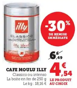 Super U ILLY Cafe moulu offre