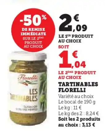 Super U FLORELLI Tartinables offre