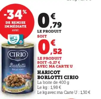 Super U CIRIO Haricot borlotti offre