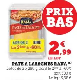 Super U RANA Pate a lasagnes offre