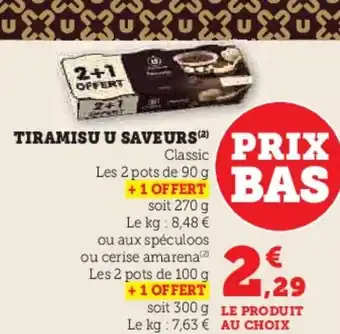 Super U U SAVEURS Tiramisu offre