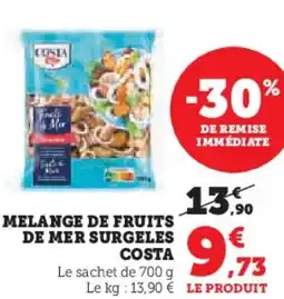 Super U COSTA Melange de fruits de mer surgeles offre