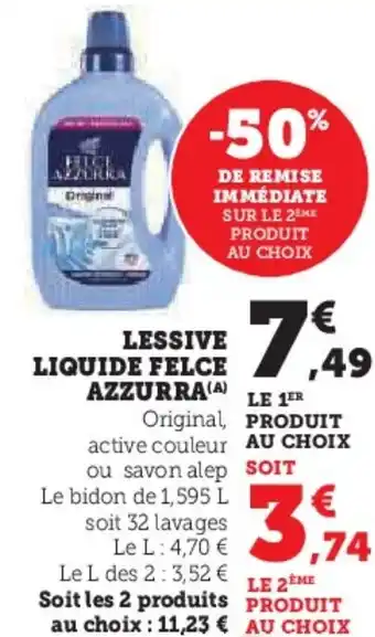 Super U FELCE AZZURRA Lessive liquide offre