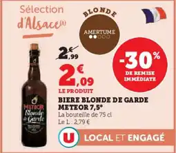 Super U METEOR 7,5° Biere blonde de garde offre