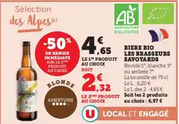 Super U SAVOYARDS Biere bio les brasseurs offre