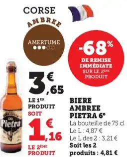 Super U PIETRA 6° Biere ambree offre