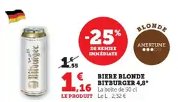 Super U Biere blonde bitburger 4,8° offre