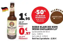 Super U Biere blanche hefe weiss paulaner 5,5° offre