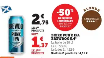 Super U BREWDOG Biere punk ipa 5,4° offre