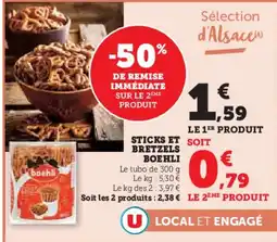 Super U BOEHLI Sticks et bretzels offre