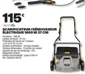 Brico Dépôt Scarificateur/démousseur électrique 1800 w 37 cm offre