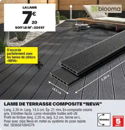 Brico Dépôt Lame de terrasse composite "neva” offre