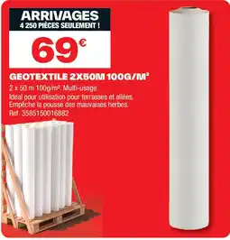 Brico Dépôt Geotextile 2x50m 100g/m² offre