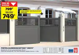 Brico Dépôt Portail aluminium battant "vento" offre