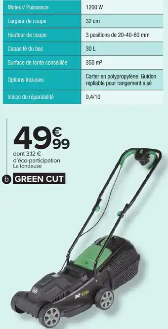 Carrefour Tondeuse électrique 1200 W offre