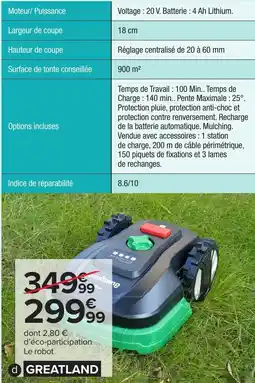 Carrefour Robot tondeuse 900 m² offre