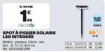 Brico Dépôt Spot à piquer solaire led intégrée offre