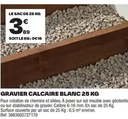 Brico Dépôt Gravier calcaire blanc offre