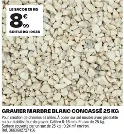 Brico Dépôt Gravier marbre blanc concassé offre