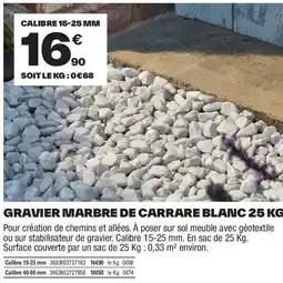 Brico Dépôt Gravier marbre de carrare blanc offre