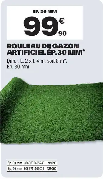 Brico Dépôt Rouleau de gazon artificiel ép.30 mm* offre