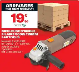 Brico Dépôt Meuleuse d'angle filaire 500w 115mm fartools offre