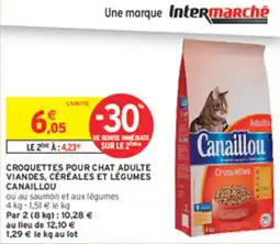 Intermarché Croquettes pour chat adulte viandes, céréales et légumes Canaillou offre