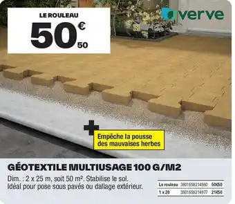 Brico Dépôt Géotextile multiusage 100 g/m2 offre