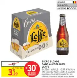 Intermarché Bière blonde sans alcool 0.0% leffe offre