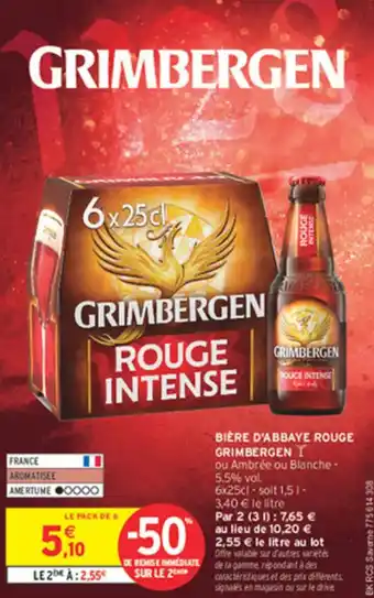 Intermarché Bière d'abbaye rouge grimbergen offre