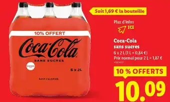 Lidl Coca-Cola sans sucres offre