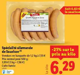 Lidl Spécialité allemande de Saucisse offre