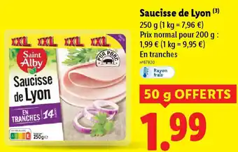 Lidl Saucisse de Lyon offre