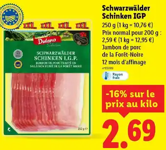 Lidl Schwarzwälder Schinken IGP offre