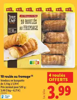 Lidl 10 roulés au fromage offre