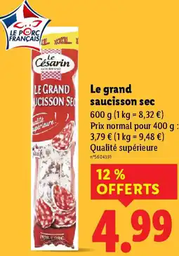 Lidl Le grand saucisson sec offre