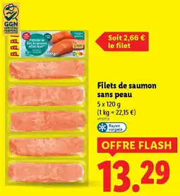 Lidl Filets de saumon sans peau offre