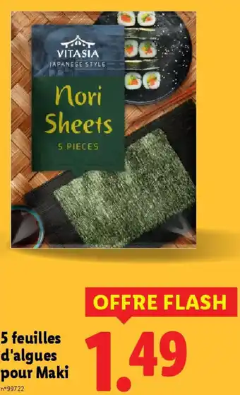 Lidl 5 feuilles d'algues pour Maki offre