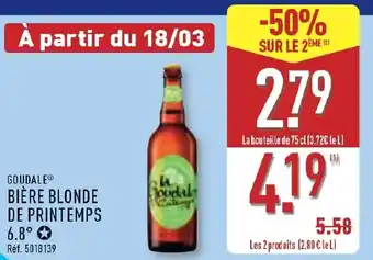 ALDI GOUDALE® Bière blonde de printemps offre