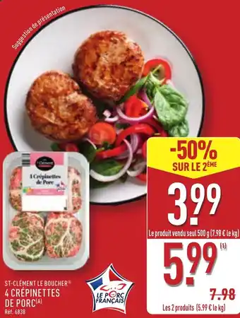 ALDI ST-CLÉMENT LE BOUCHER® 4 crépinettes de porc offre